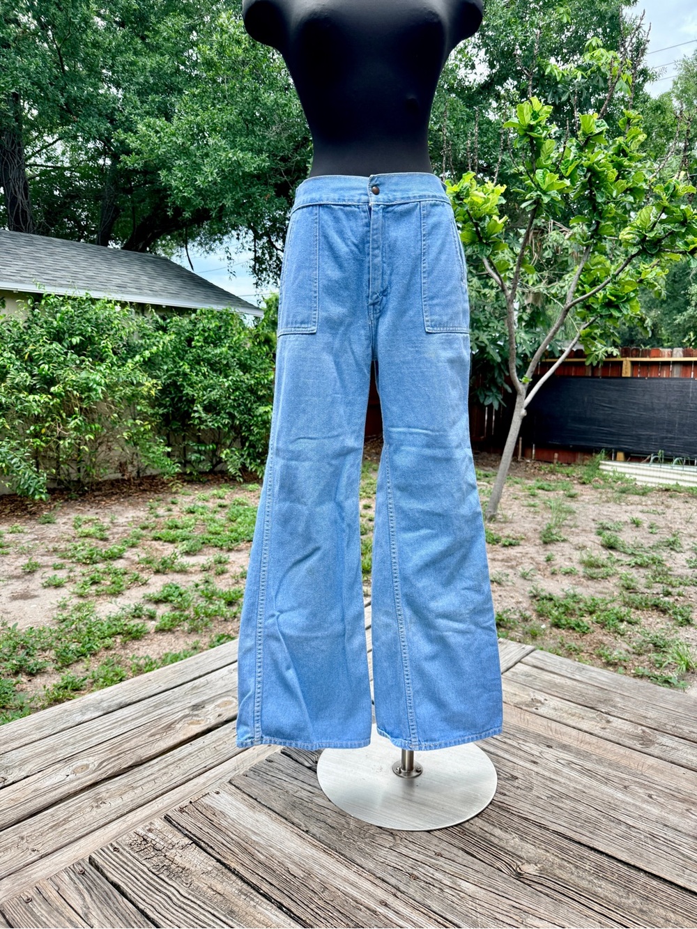 Vintage 1970s Sportswear International Denim Bell Bottom Jeans - Picture 1 of 11